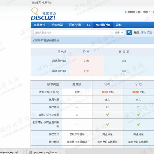 Discuz商业插件 卡密VIP用户组购买 时间集成版1.4 dz插件源码